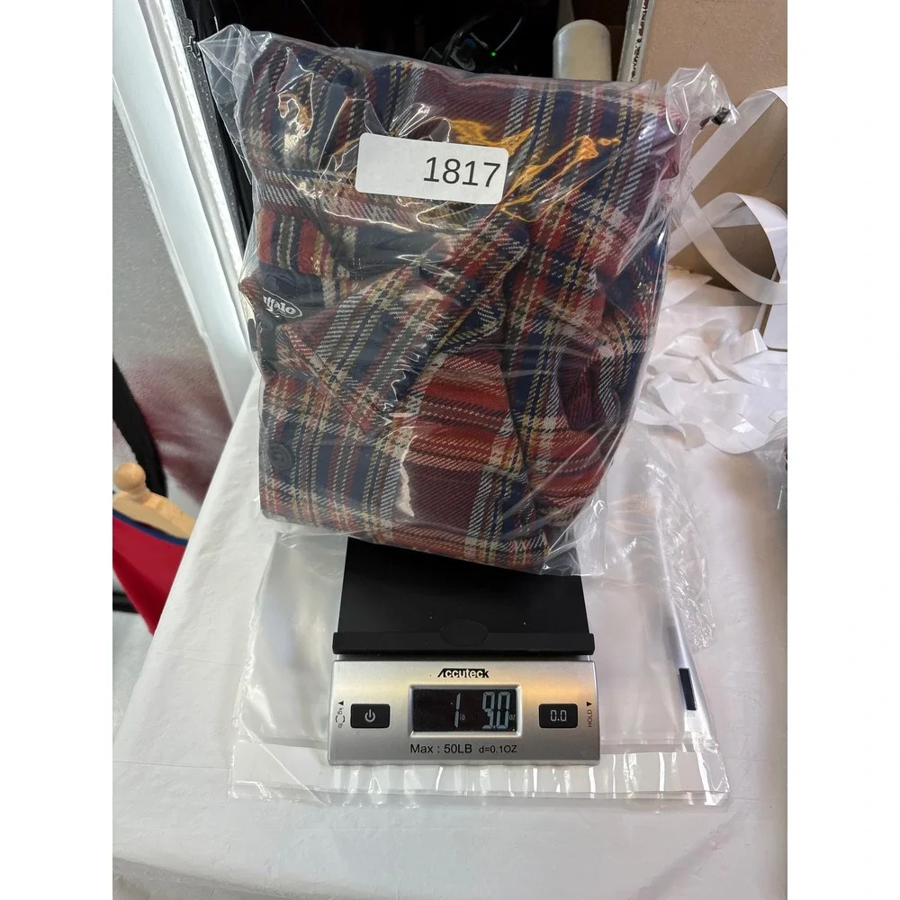 Buffalo David Bitton Scottie Mens XL Red Plaid Cotton Flannel Shirt Jacket NEW